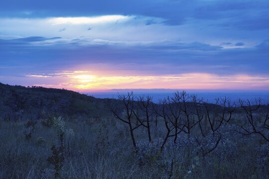 Sunset over Serra da Canastra Mountains, Minas Gerais state, Brazil