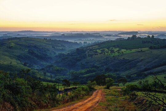 Sunrise over Serra da Canastra mountains, Minas Gerais state, Brazil