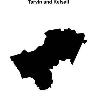Tarvin and Kelsall (England) blank outline map