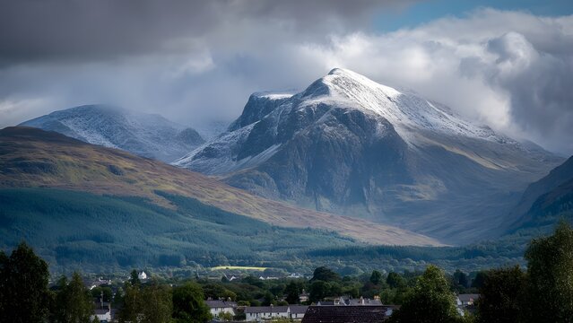 Breathtaking isolated serene, unpopulated landscape showcasing Ben Nevis & Fort William area &ndash; Home to the UK&rsquo;s highest peak