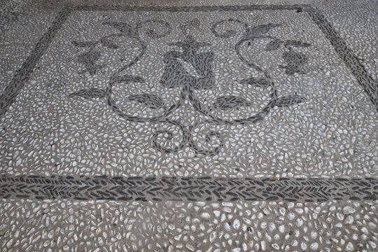 Mosaic as street paving, Granada, Spain