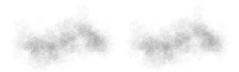 Gray smoke or mist cloud isolated on transparent background for artistic and creative design