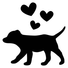 Dog Artwork | Puppy With Hearts | Vector Animal Art