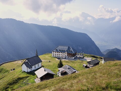 Historic Hotel and Chapel L&uuml;sge, Belalp, Canton Valais, Switzerland