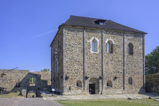 Exterior view of Romanesque double chapel (Kaple sv. Erharda a Ur&scaron;uly), Cheb, Karlovarsk&yacute; kraj, Czech Republic