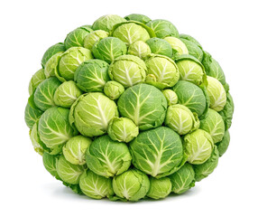 Fototapeta premium Multiple cabbages forming a large cabbage shape. Healthy vegetables for nutritious diet and culinary preparation.