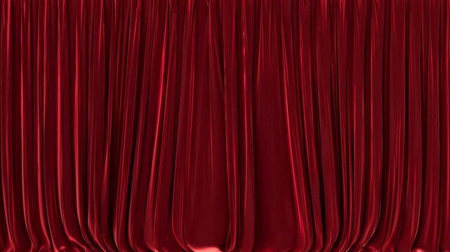 Curtain side closing and opening transition with alpha channel. Smooth full screen reveal animation.