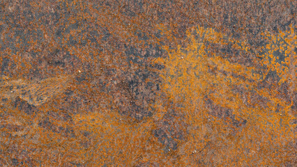 Closeup of old metallic wall with grunge and rust.