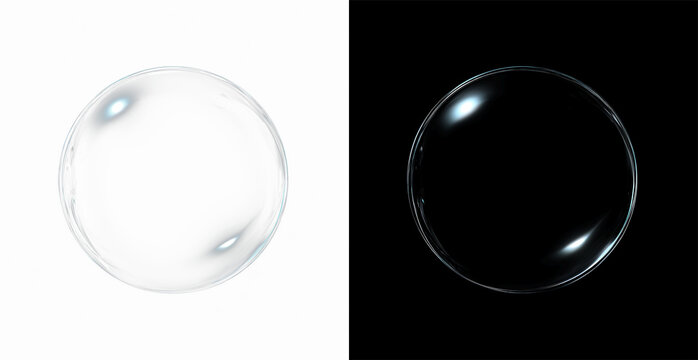 Soap bubble isolated on white PNG bubble transparent  crystal ball isolated showcasing reflections and light refraction, ideal for creative design and artistic projects with copy space