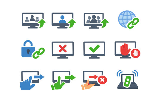 Vector participants revoke participant link control simple generation icon image share private