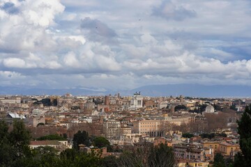 Obraz premium Panoramic view of Rome from Janiculum Hill.