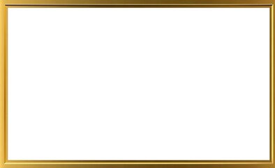 A golden rectangular frame with a bright white center, suitable for artwork display