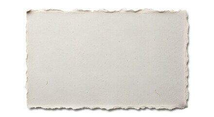 Rough Deckle-Edge Paper Texture White Background Isolated 