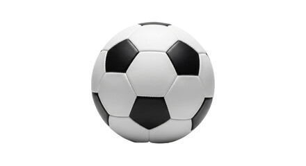 Obraz premium Classic black and white soccer ball, ready for the game, isolated on a transparent background with alpha channel.