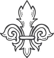 Classic french flower in vintage heraldic decorative style © ONYXprj