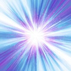 Abstract burst of light from a central point, with blue, white, and purple hues