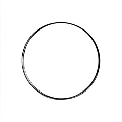 A simple black imperfect circle drawn against a stark white background