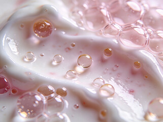 Pink Soap Foam Bubbles Macro Texture Background