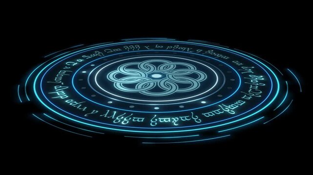 Magic Portal Ground Energy Ring Blue Clean Loop &ndash; Overlay Graphic Element