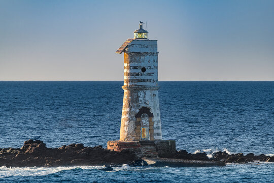Mangiabarche lighthouse in Calasetta in southern Sardinia