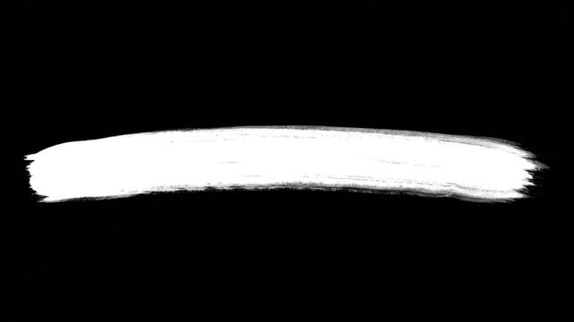 A white brushstroke against a stark black backdrop, creating a simple, bold contrast