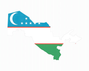 Explore Uzbekistan's vibrant culture with its map adorned with national flag colors, a symbol of rich history and heritage