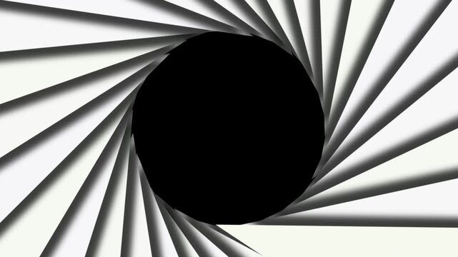 A spiral pattern forming a dark central circle with a gradient design