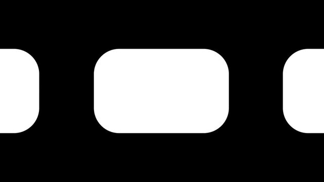 Minimalist white rounded rectangles sliding horizontally, ideal for modern UI background.