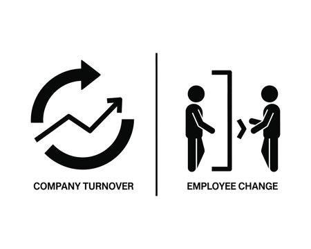 Company turnover and employee change illustration