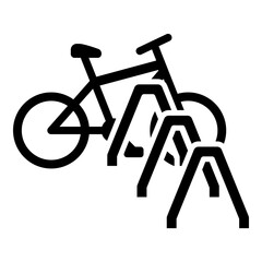 Bicycle parking rack, bike rack, bicycle stand glyph solid icon	