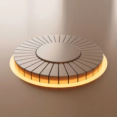 Minimal Round Podium with Warm Light for Product Display