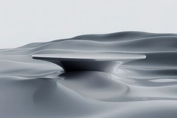 Fluid Abstract Podium Surface for Tech Presentation