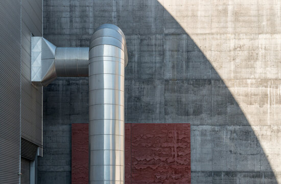 Austria, Salzburg.  Exterior industrial ductworks