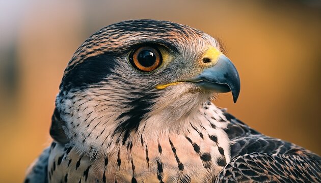 Saker Falcon Falco Cherrug Detail Portrait