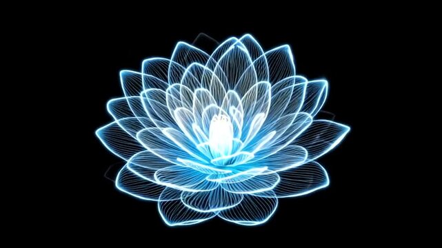 Blue Lotus Flower Animation.