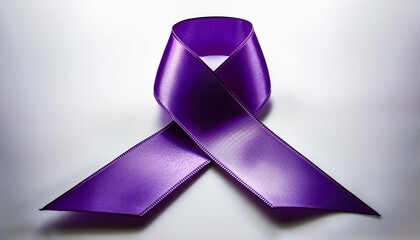 Symbol Of Hope A Smooth Viintimate Apparelnt Purple Ribbon Against A Clean White Background