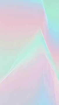 Pastel holographic abstract background. Soft flowing waves texture. Iridescent gradient wallpaper with organic shapes. Vertical video