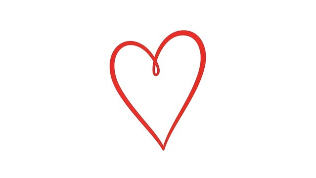 Simple red heart illustration on plain background