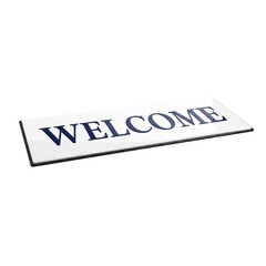 Fototapeta premium A welcome mat with WELCOME written across it in blue transparent background
