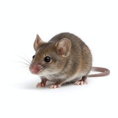 Playful Jumping Mouse Frozen Mid-Air, Dynamic Motion Concept Isolated on White Background