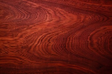 Fototapeta premium Natural Medium Warm Reddish Brown Mahogany Wood Swirling Wavy Grain Plank Texture Seamless Background