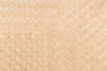 Naklejka premium Light Creamy Beige Natural Bamboo Fine Basketweave Woven Seamless Texture Background