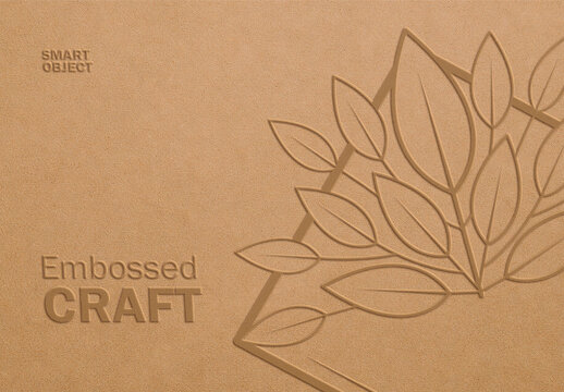 Embossed Craft Paper Image Effect Mockup