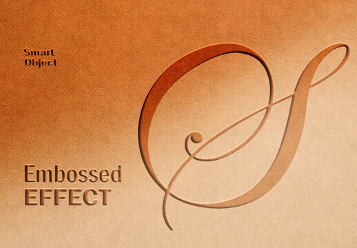 Embossed Craft Paper Image Effect Mockup