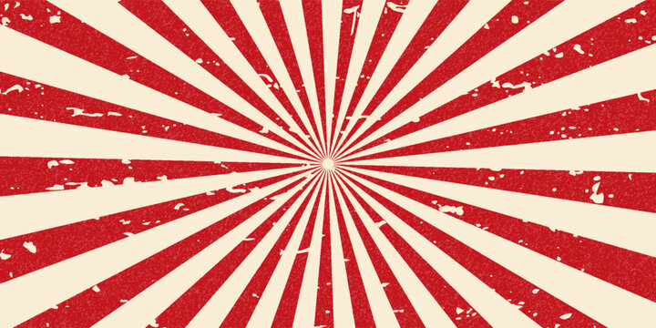 vintage japan red rising sun, sun ray vintage red rising sun background. vector illustration of a rising sun background with a grunge texture.eps.10.