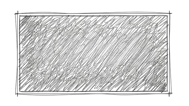 Sketch of mius structure with diagonal lines and rectangular frame viewed directly