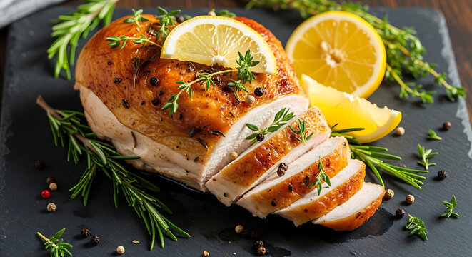 Roasted Chicken Breast with Lemon and Herbs