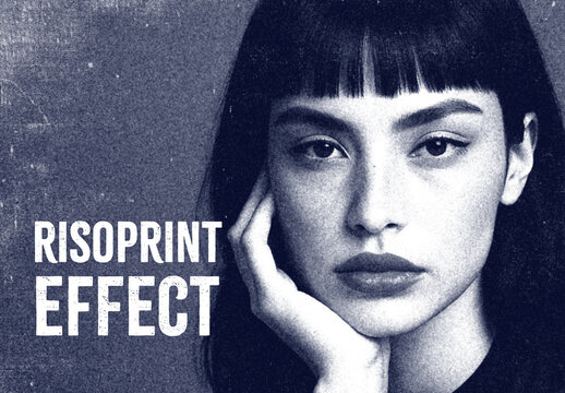 Grunge Riso Print Effect Mockup