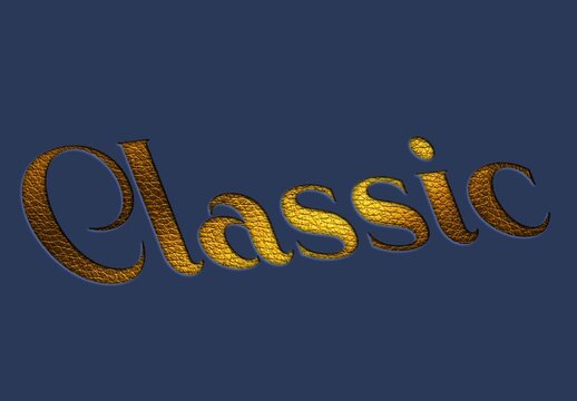 Leather Gold Emboss Stamp Text Effect