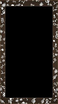 Vertical **Vintage Music Note** Border for **Jazz** & Retro Reels 4K